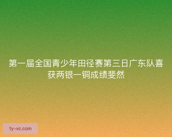 第一届全国青少年田径赛第三日广东队喜获两银一铜成绩斐然