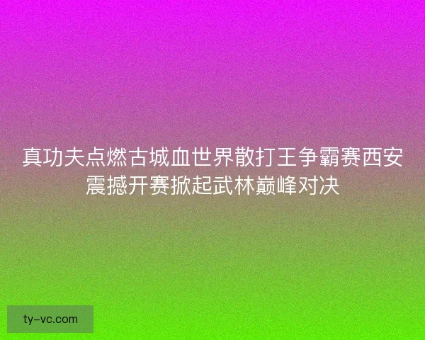 真功夫点燃古城血世界散打王争霸赛西安震撼开赛掀起武林巅峰对决 真功夫点燃古城血世界散打王争霸赛西安震撼开赛掀起武林巅峰对决